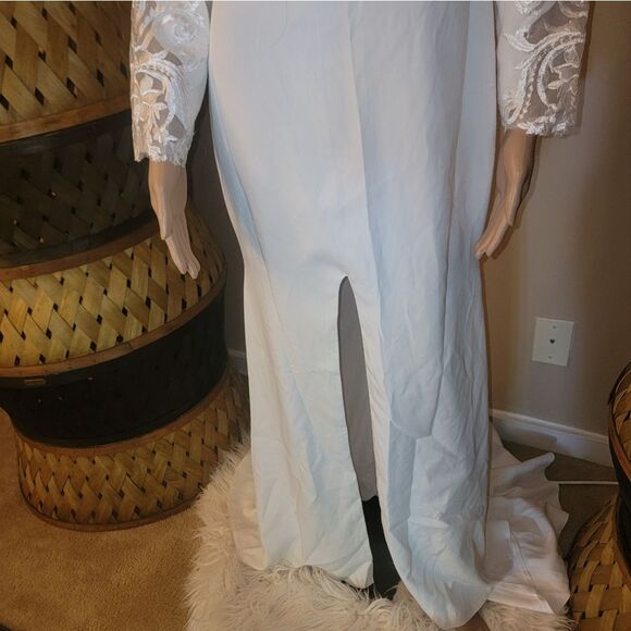 🆕️👰Romantic Bridal Wedding Mermaid Sexy Slit With V-neck, SZ 10 - Picture 6 of 16